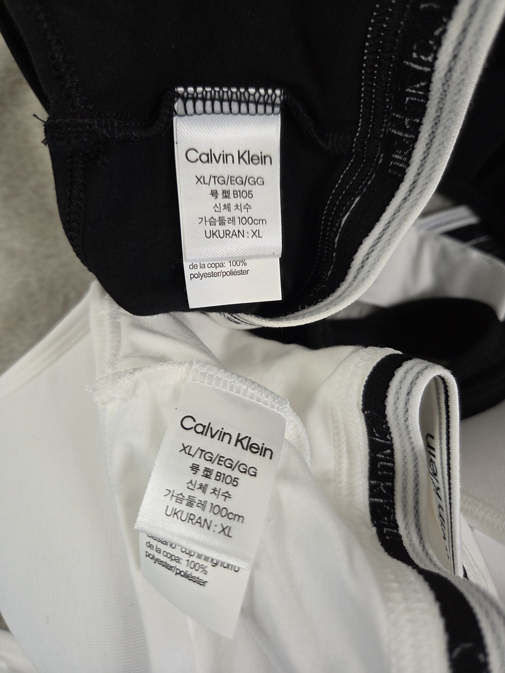 Calvin Klein Cotton Modal 2-Pack Wire-Free Bralettes — Black & White Size XL NWT - Picture 5 of 5